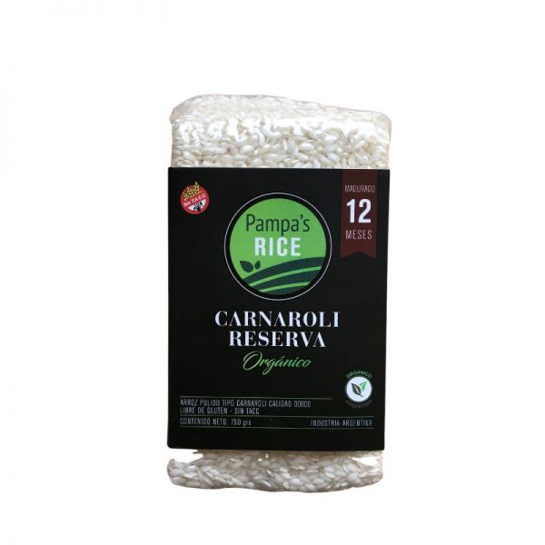 Pampas Organic - Arroz Carnaroli Pulido Reserva 12 meses 750g - Ladrillo