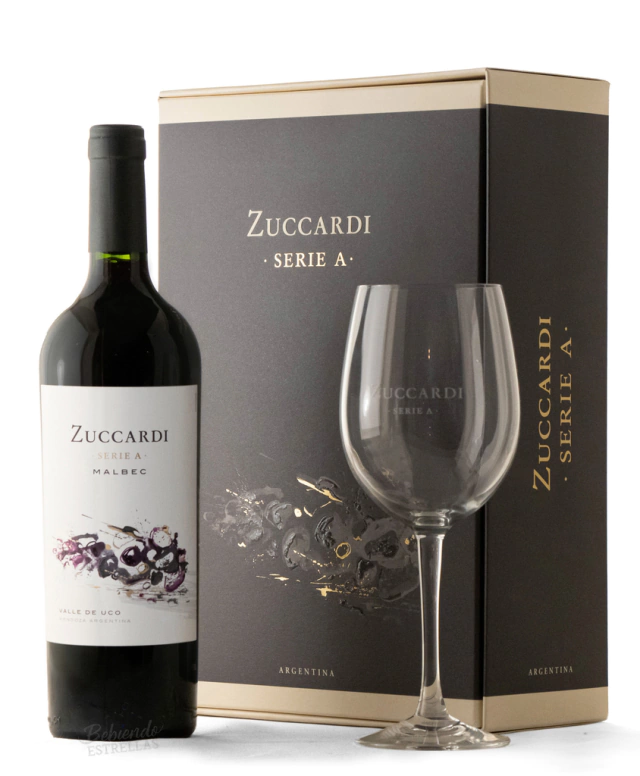 Zuccardi Serie A Estuche 1 botella 750c + 1 copa