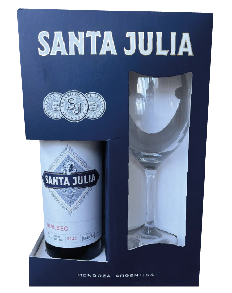 Santa Julia Estuche 1 botella 750c + 1 copa
