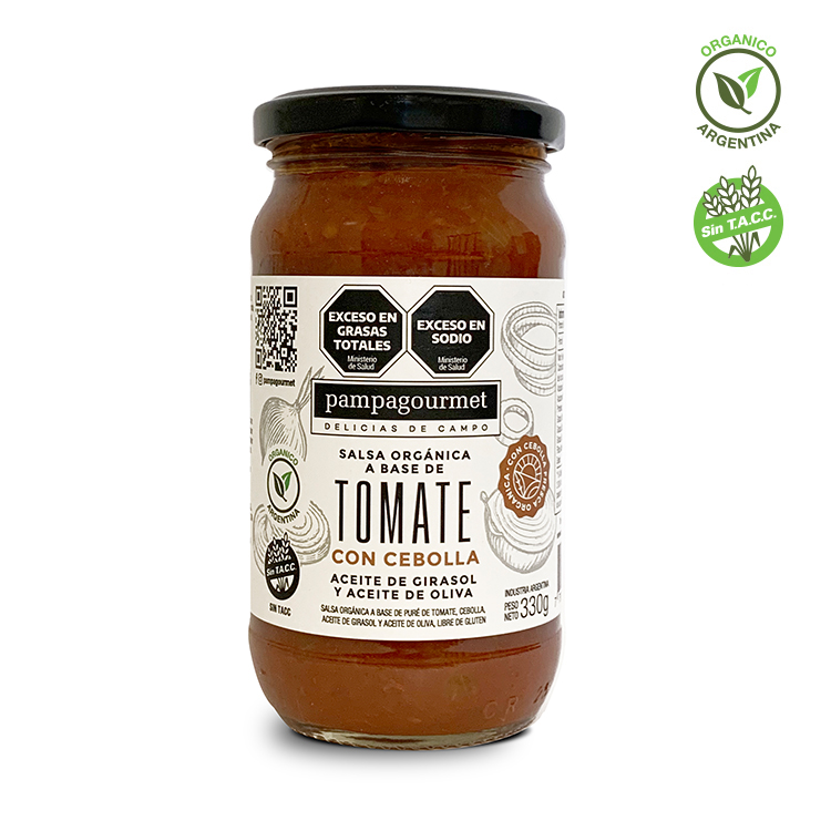 Pampa Gourmet Salsa Orgánica Tomate con Cebolla 330g
