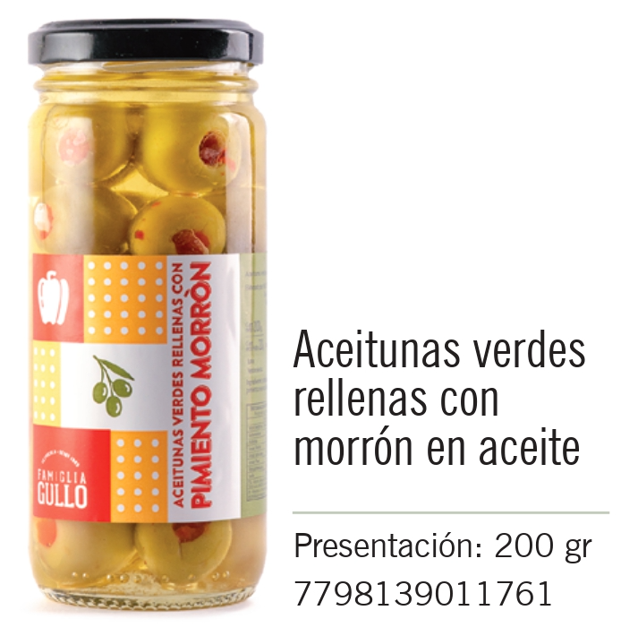 [452] Gullo - Aceituna rellena Pimiento Morron Aceite 330g 
