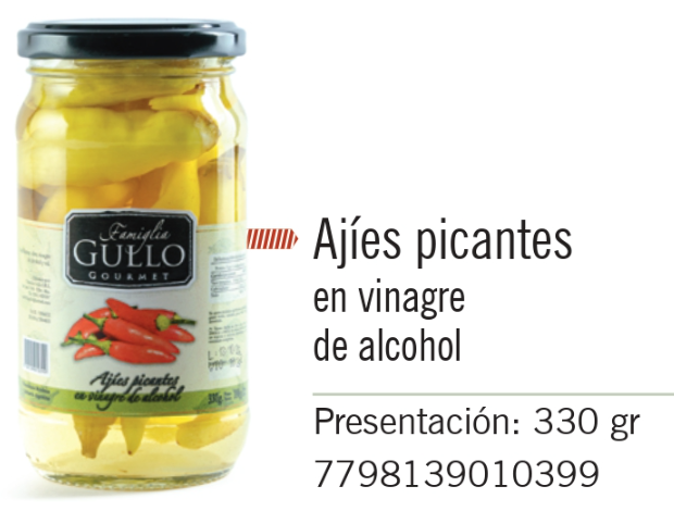 [198] Gullo en Vinagre de Alcohol - Ajíes Picantes 330g