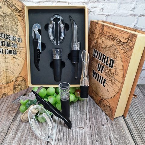 [SE411] Set de vino Ajedrez 3  acc