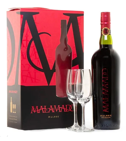 MALAMADO Estuche Botella + 2 Copa