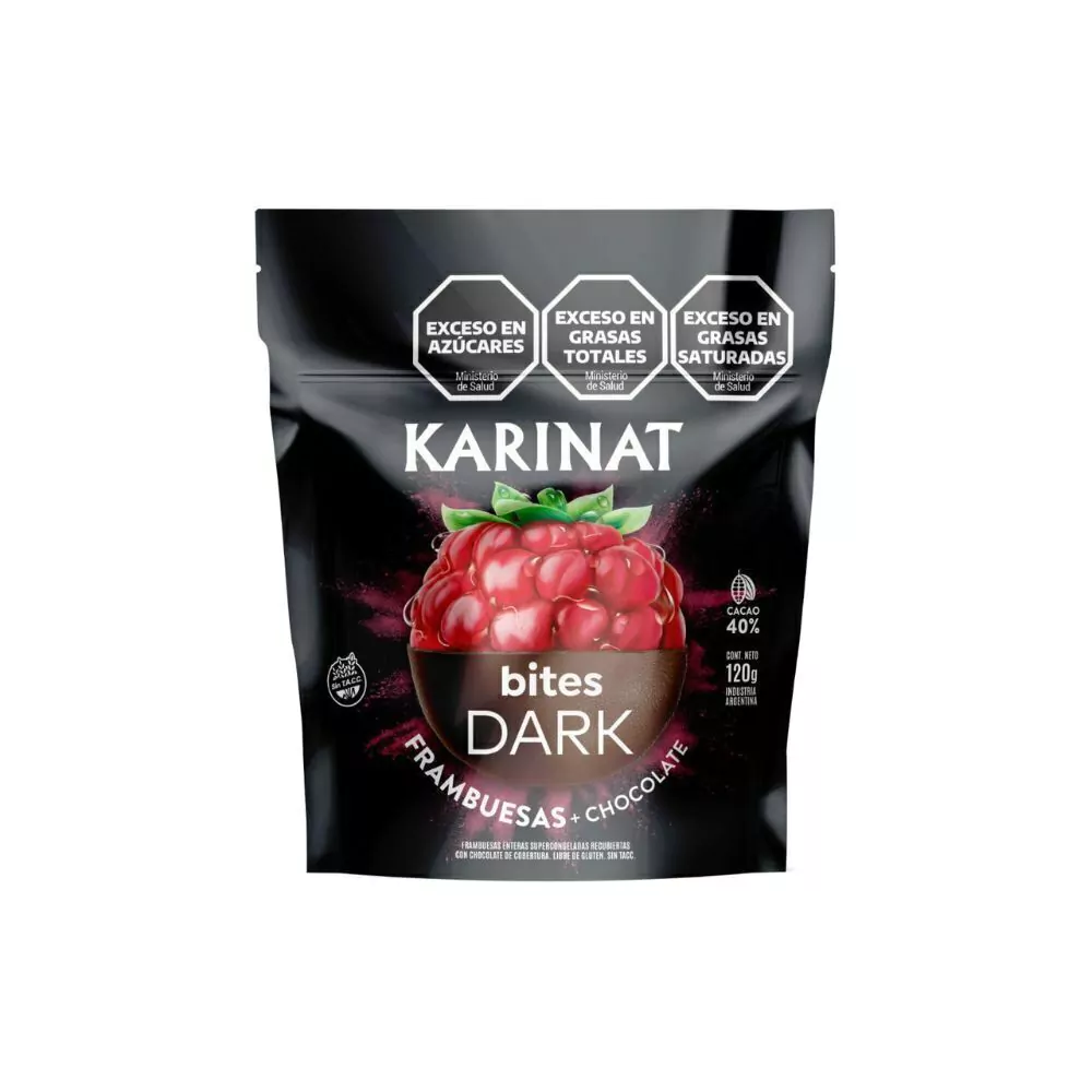 Karinat Dark Bites - Postre Frambuesa 120g