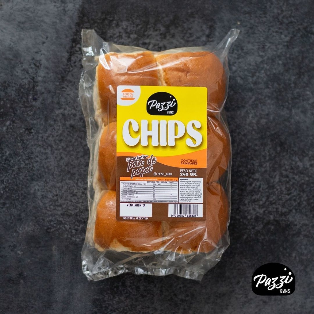 Pazzi Buns - Pan de papa - Chips Queso x6uni