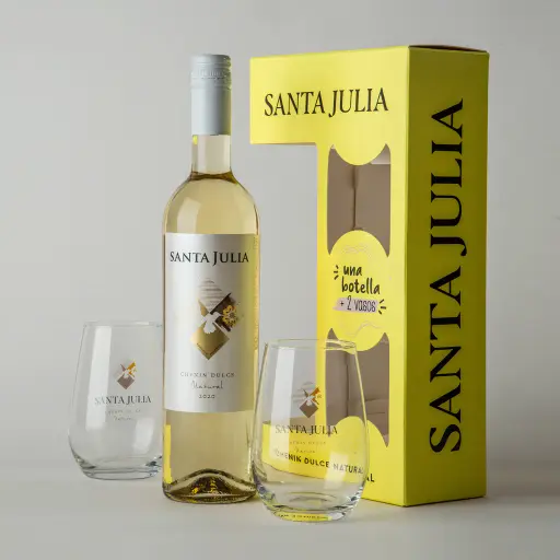 [00100171648] Santa Julia Dulce Natural Estuche botella 750c + 2 vasos